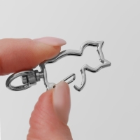 Карабин металлический &laquo;Кошка&raquo;, 42 &times; 17 мм / 8 &times; 2,2 мм, 5 шт, цвет серебряный