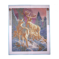 Алмазная мозаика на новый год с полным заполнением на холсте &laquo;Олени&raquo;, 40 х 50 см, новогодний набор для творчества