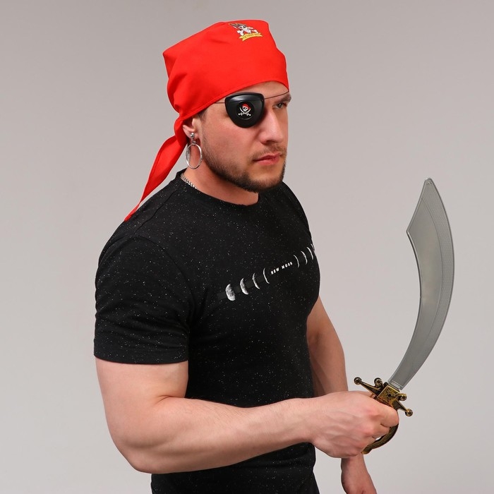 Карнавальный костюм взрослый &laquo;Настоящий пират&raquo;, клипса, наглазник, меч, бандана