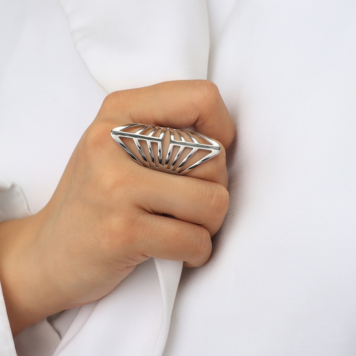 Кольцо металл &laquo;Тренд&raquo; пики, цвет серебро, размер 18