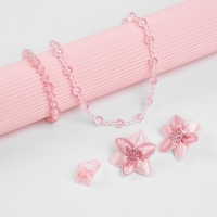 Комплект детский «Выбражулька» 5 предметов: 2 резинки, бусы, браслет, кольцо, цветочек, цвет розовый Комплект детский «Выбражулька» 5 предметов: 2 резинки, бусы, браслет, кольцо, цветочек, цвет розовый