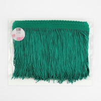 Тесьма декоративная &laquo;Бахрома&raquo;, 15 см, 5 &plusmn; 0,5 м, цвет изумрудный