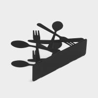 Салфетница Доляна &laquo;Приборы&raquo;, 13,5&times;4,5&times;9,5 см, цвет чёрный