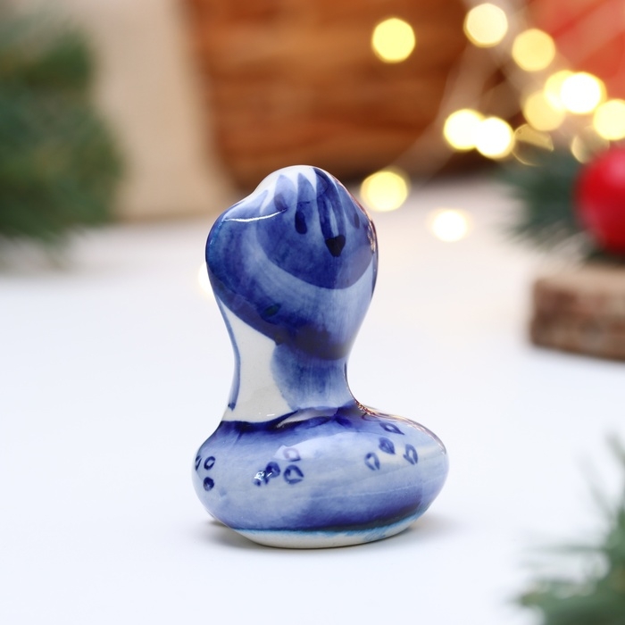 Новый год. Сувенир символ года "Змея Гая", гжель