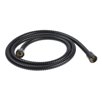 Душевой шланг ZEIN Z30PB, 150 см, гайки металл, латунная втулка, нержавеющая сталь, черный