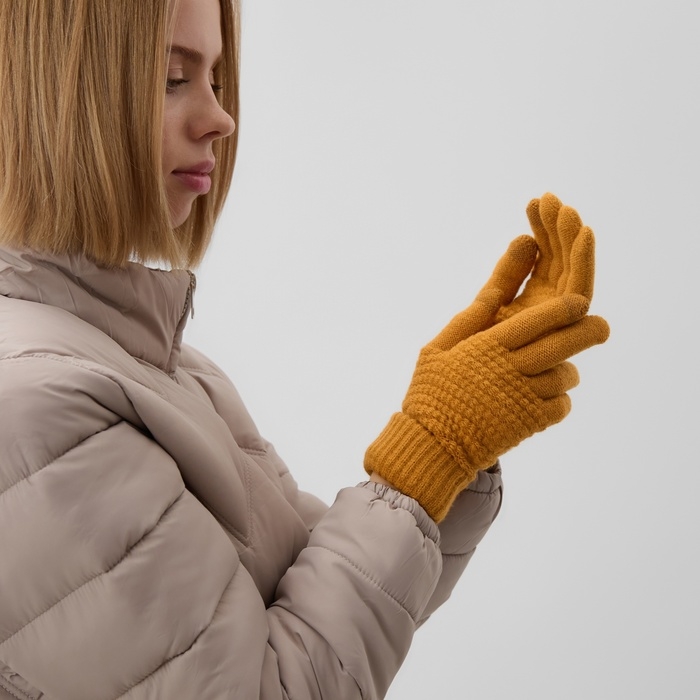 Перчатки женские MINAKU 21 см горчичный Перчатки женские MINAKU 21 см горчичный