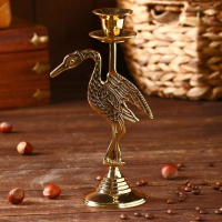 Подсвечник "Журавль" латунь 12,х7,8х23 см