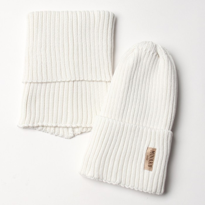 Комплект детский (шапка, снуд) MINAKU р-р 50-52, цвет молочный Комплект детский (шапка, снуд) MINAKU р-р 50-52, цвет молочный