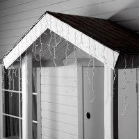 Гирлянда &laquo;Бахрома&raquo; 3 &times; 0.6 м, IP44, УМС, белая нить, 160 LED, свечение синее, мерцание белым, 220 В