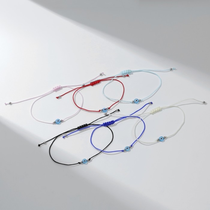 Браслет-оберег &laquo;Нить желаний&raquo; набор 6 шт., глазик, цветной