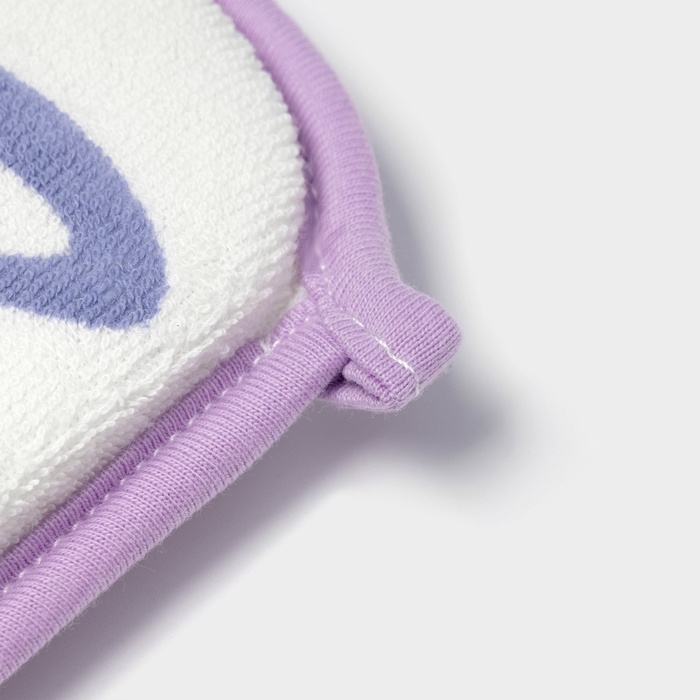 Мочалка детская для купания Доляна &laquo;Котёнок&raquo;, 12&times;8 см, фиолетовый