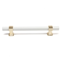 Ручка скоба CAPPIO PK117, м/о 128 мм, цвет белый/золото Ручка скоба CAPPIO PK117, м/о 128 мм, цвет белый/золото