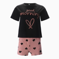 Комплект женский домашний (футболка/шорты), цвет персик, размер 52