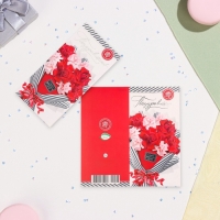 Открытка-евро "Поздравляем!" конгрев, тиснение, красный цветы, 10,5 х 21,5 см Открытка-евро "Поздравляем!" конгрев, тиснение, красный цветы, 10,5 х 21,5 см