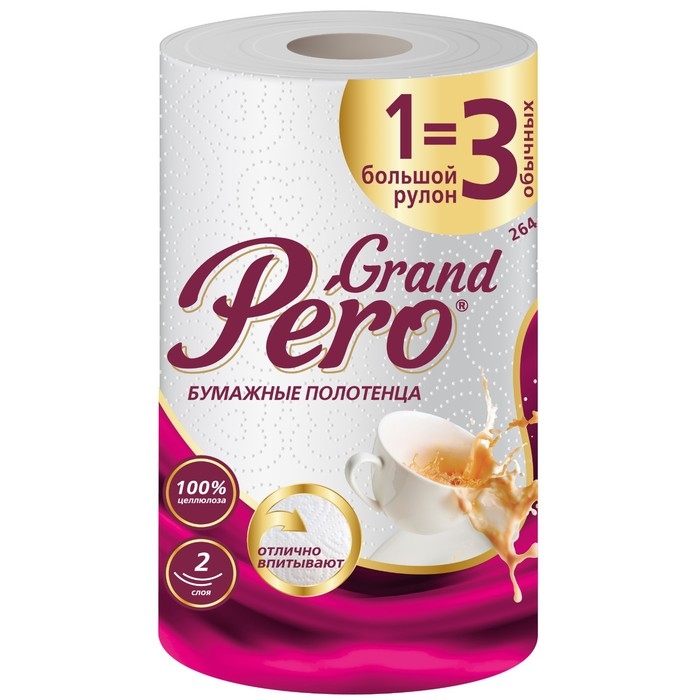 Полотенце бумажное Pero 1=3, 2 слоя Полотенце бумажное Pero 1=3, 2 слоя