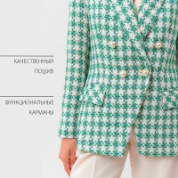 Пиджак твидовый двубортный MIST р. 42. зеленый