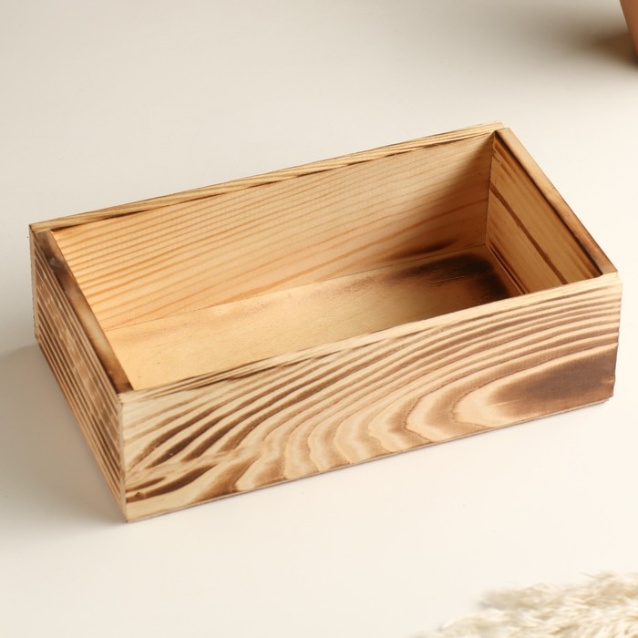 Кашпо деревянное 24&times;14&times;9 см Элегант, обжиг Дарим Красиво