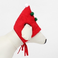 Новый год. Шапка для животных "Колпак", размер S(ОМ 15 см, длина 15 см), красный