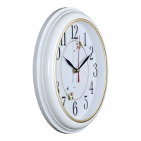 Часы настенные, интерьерные "Легкость", 22.5 х 26.5 см, корпус белый с золотом