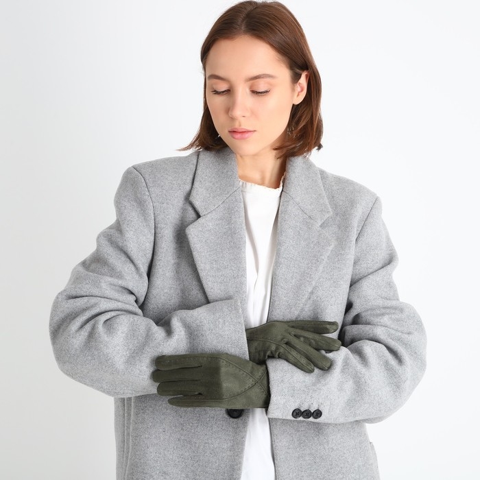 Перчатки женские, безразмерные, без утеплителя, цвет хаки Перчатки женские, безразмерные, без утеплителя, цвет хаки