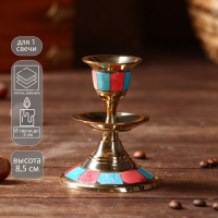 Подсвечник "Цветной фантан" латунь 6,5х6,5х8,5 см