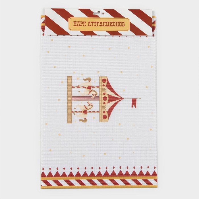 Салфетки новогодние на стол Доляна &laquo;Парк аттракционов&raquo;, 4 шт, сервировочная, 45&times;30 см