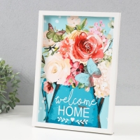 Ключница открытая "Велком хоум" 5 крючков, 23х32 см Ключница открытая "Велком хоум" 5 крючков, 23х32 см