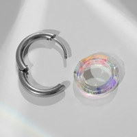 Пирсинг в ухо «Кольцо» Сатурн, d=17 мм, цвет радужный в серебре Пирсинг в ухо «Кольцо» Сатурн, d=17 мм, цвет радужный в серебре