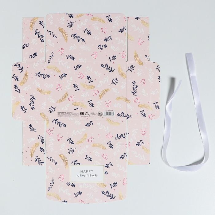 Коробка подарочная новогодняя складная &laquo;Новогодняя&raquo;, 16.5 х 12.5 х 5 см, Новый год