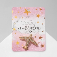 Брошь &laquo;Самолёт&raquo; покоритель вершин, цвет белый в золоте