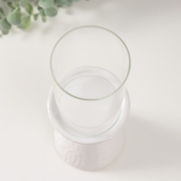 Подсвечник керамика, стекло на 1 свечу "Ибис" d=7,5 см белый 10,5х10,5х29,5 см