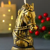 Декоративная свеча "Бюст лошади" (бронза), 131 г, 74х60х118