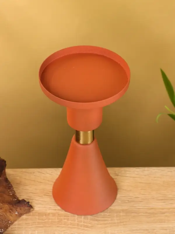 Подсвечник на 1 свечу текстурный "Терракотовый" 10,5х10,5х19,5 см