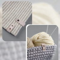 Бирка с кнопкой, &laquo;Сердце&raquo;, 8 &times; 1.5 см, набор 10 шт, пыльно-розовые