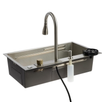 Кухонная мойка ZEIN M01, S=3.0 и 0.7 мм, смеситель, корзины, разделочная доска, сифон, сатин