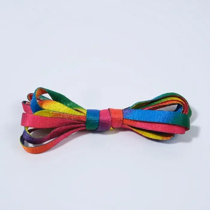 Шнурки для обуви, пара, плоские, 8 мм, 90 см, разноцветные
