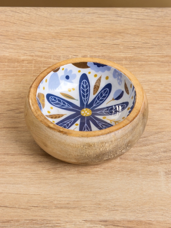 Набор розеток на подносе "Васильки" (3 шт) дерево манго 33,5х13х6,5 см