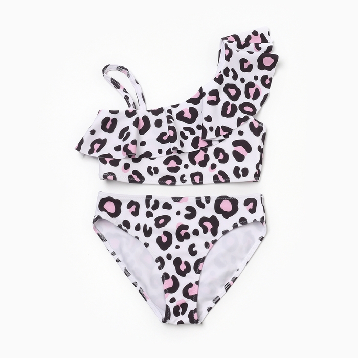 Купальник для девочки KAFTAN &laquo;Леопард&raquo;, белый, рост 110-116 (32)