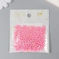 Бисер стекло 6/0 "Розовый щербет" 15 гр