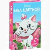 Мелки цветные школьные, 4 шт., Коты аристократы, прямоугольные