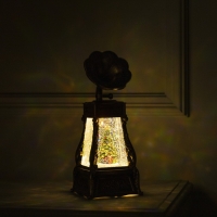 Светодиодная фигура &laquo;Граммофон с ёлкой&raquo; 11 &times; 28 &times; 11 см, пластик, батарейки ААх3 (не в комплекте), USB, свечение тёплое белое