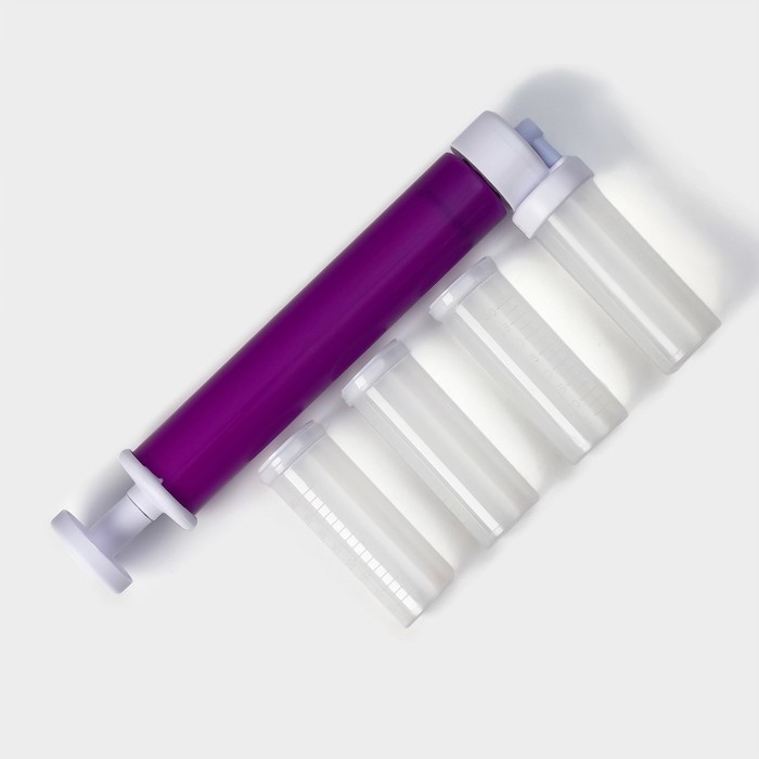 Аэрограф механический, 25&times;12&times;3 см, 4 ёмкости в комплекте, цвет МИКС