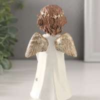 Сувенир полистоун "Ангелочек в платье со звёздами, с фонарём 7х5х13 см