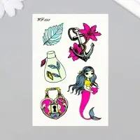 Переводные тату цветные &laquo;Любовь русалки&raquo;, временные татуировки светящиеся, 14.3&times;7.5 см