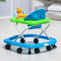 Ходунки &laquo;Львенок&raquo;, 8 колес, тормоз, муз., игрушки, синий-зеленый