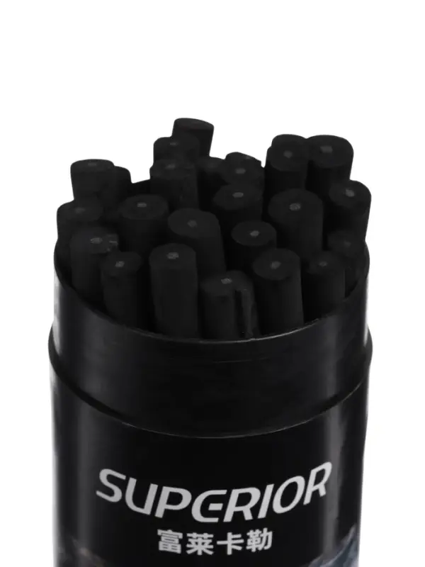 Уголь натуральный 20 штук, d=5-7 мм, в картонном тубусе, черный