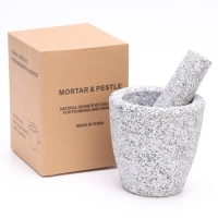 Ступка с пестиком из камня большая, 400 мл, серая, в коробке Ступка с пестиком из камня большая, 400 мл, серая, в коробке