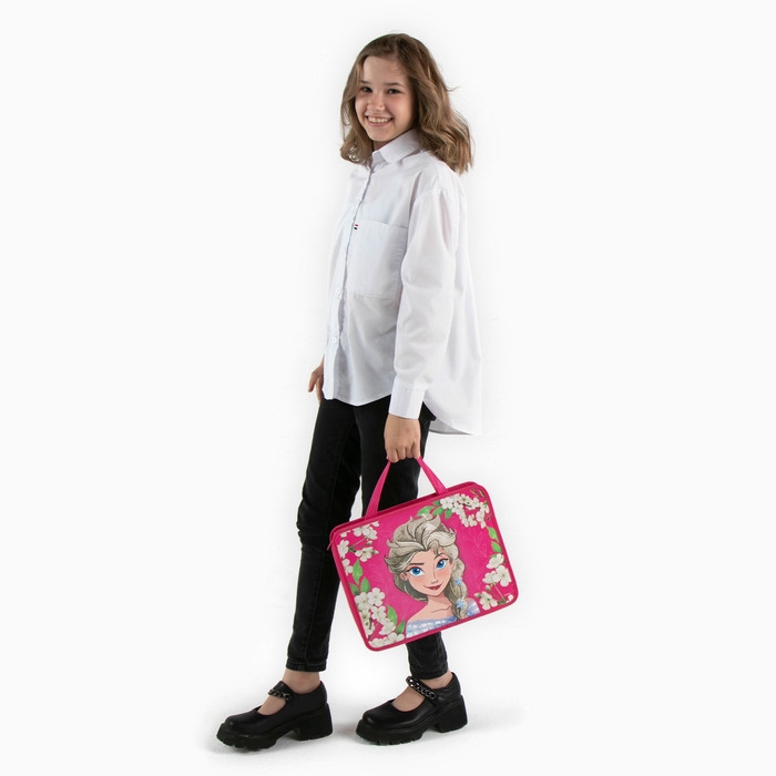 Папка пластиковая с ручками А4, на молнии, 75х330х260 мм, Холодное сердце