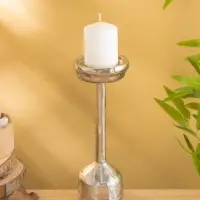 Подсвечник &laquo;Креманка&raquo;, 26 см, алюминий, серебро