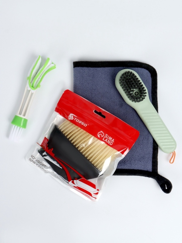 Набор автомобилиста для чистки салона "Настоящему мужику", 4 предмета